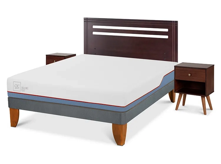 JUEGO DE DORMITORIO CIC CAMA EUROPEA EXCELLENCE PLUS BN 2 PLAZAS + SET NEW MUNICH - 2