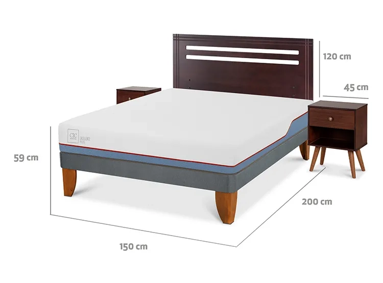 JUEGO DE DORMITORIO CIC CAMA EUROPEA EXCELLENCE PLUS BN 2 PLAZAS + SET NEW MUNICH - 3