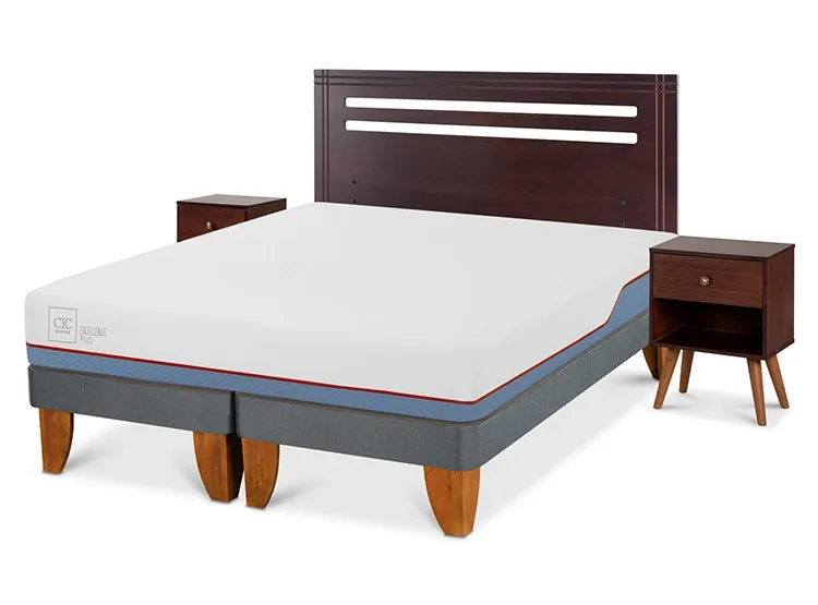 JUEGO DE DORMITORIO CIC CAMA EUROPEA EXCELLENCE PLUS BD 2 PLAZAS + SET NEW MUNICH - 2