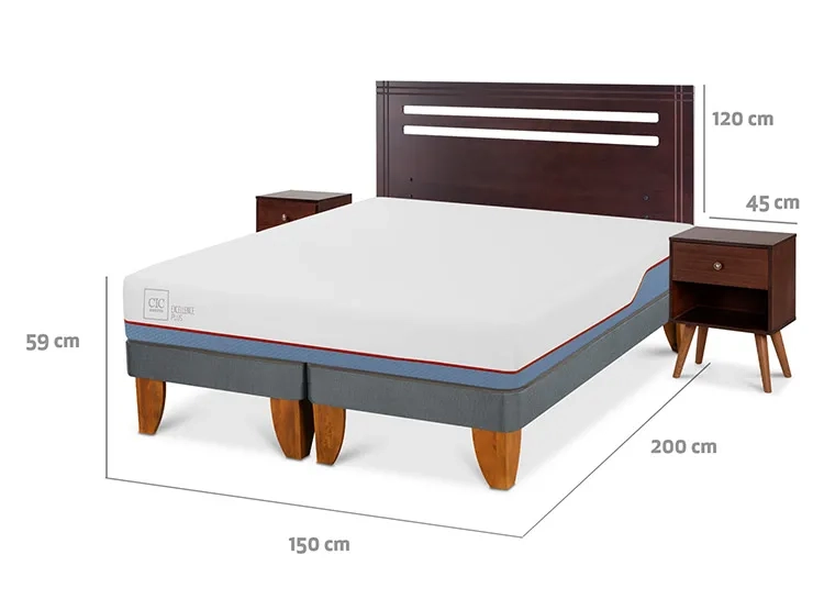 JUEGO DE DORMITORIO CIC CAMA EUROPEA EXCELLENCE PLUS BD 2 PLAZAS + SET NEW MUNICH - 3