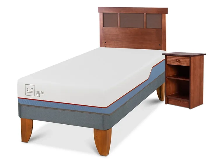 JUEGO DE DORMITORIO CIC CAMA EUROPEA EXCELLENCE PLUS 1 PLAZA + SET NEW DUBLIN CARAMEL - 2