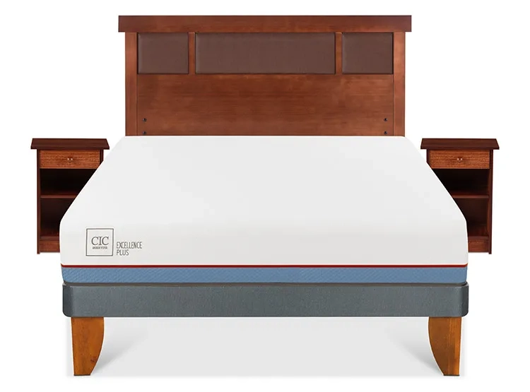 JUEGO DE DORMITORIO CIC CAMA EUROPEA EXCELLENCE PLUS BN 2 PLAZAS + SET NEW DUBLIN CARAMEL - 1