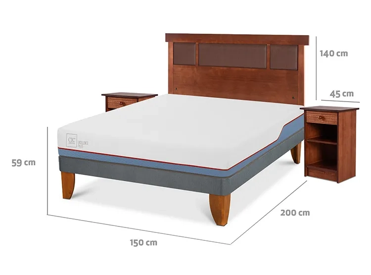 JUEGO DE DORMITORIO CIC CAMA EUROPEA EXCELLENCE PLUS BN 2 PLAZAS + SET NEW DUBLIN CARAMEL - 3
