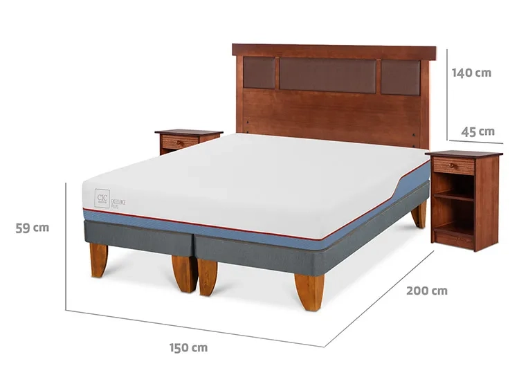 JUEGO DE DORMITORIO CIC CAMA EUROPEA EXCELLENCE PLUS BD 2 PLAZAS + SET NEW DUBLIN CARAMEL - 3
