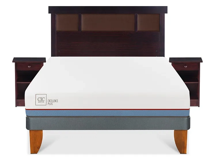 JUEGO DE DORMITORIO CIC CAMA EUROPEA EXCELLENCE PLUS BN 2 PLAZAS + SET NEW DUBLIN CHOCOLATE - 1