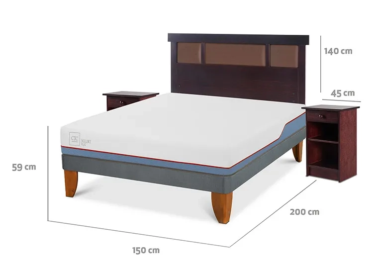 JUEGO DE DORMITORIO CIC CAMA EUROPEA EXCELLENCE PLUS BN 2 PLAZAS + SET NEW DUBLIN CHOCOLATE - 3