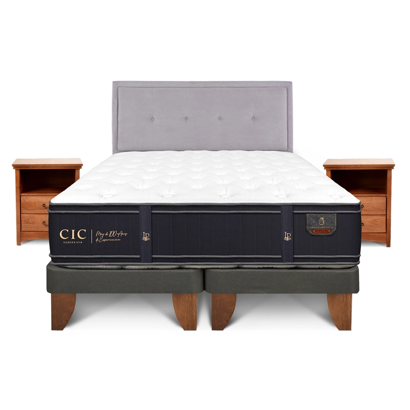 JUEGO DE DORMITORIO CIC CAMA EUROPEA GRAND PREMIUM KING + SET GANGES