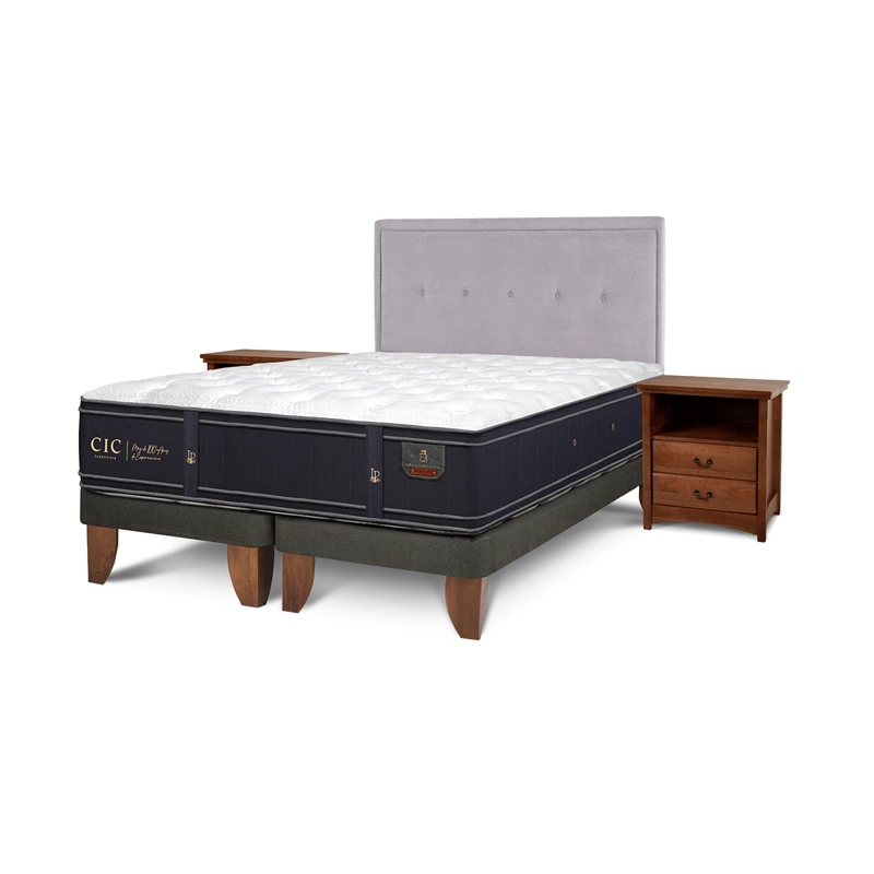JUEGO DE DORMITORIO CIC CAMA EUROPEA GRAND PREMIUM KING + SET GANGES - 2
