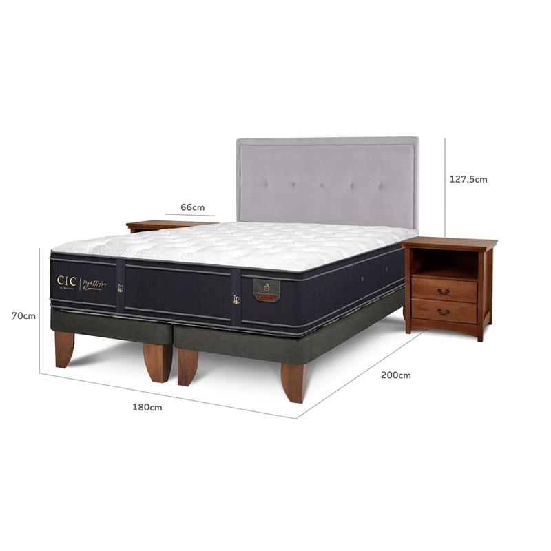 JUEGO DE DORMITORIO CIC CAMA EUROPEA GRAND PREMIUM KING + SET GANGES - 3