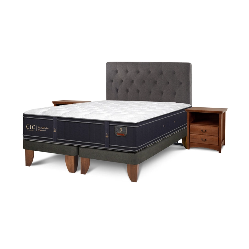JUEGO DE DORMITORIO CIC CAMA EUROPEA GRAND PREMIUM BD 2 PLAZAS + SET KAVERY - 2