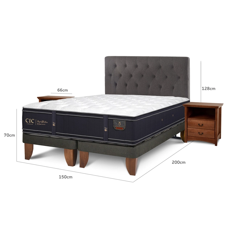 JUEGO DE DORMITORIO CIC CAMA EUROPEA GRAND PREMIUM BD 2 PLAZAS + SET KAVERY - 3