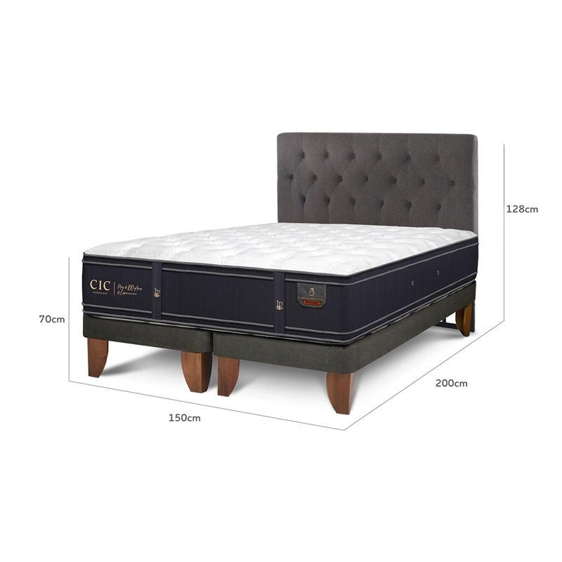 JUEGO DE DORMITORIO CIC CAMA EUROPEA GRAND PREMIUM BD 2 PLAZAS + RESPALDO KAVERY - 3
