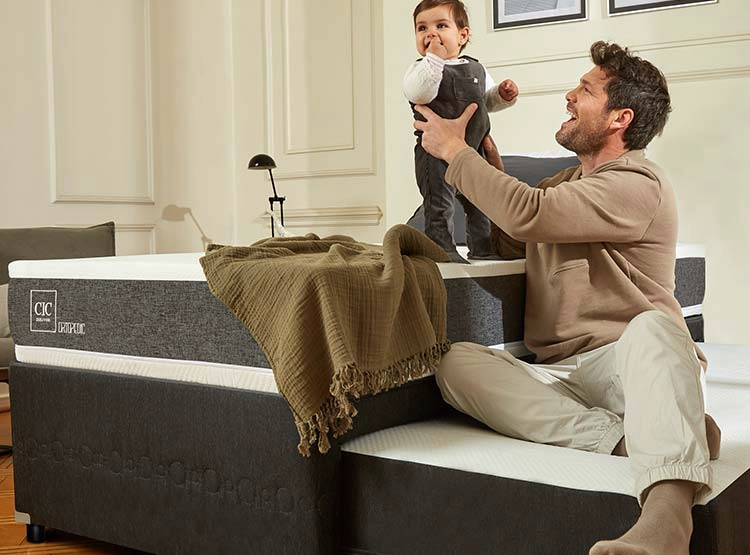 JUEGO DE DORMITORIO CIC CAMA DIVAN NEW ORTOPEDIC BLACK 1.5 PLAZAS GRIS + SET NEW VILLARRICA - 7