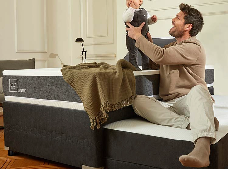JUEGO DE DORMITORIO CIC CAMA DIVAN NEW ORTOPEDIC BLACK 1.5 PLAZAS GRIS + SET NEW MUNICH - 7