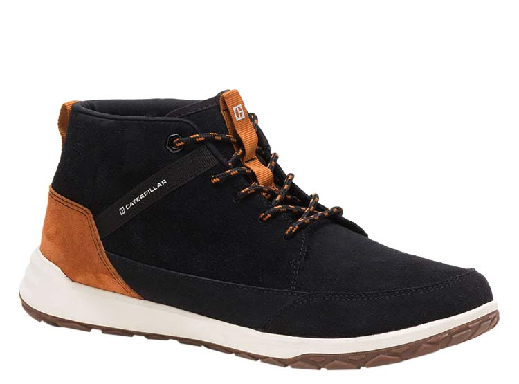 ZAPATILLAS CUERO HOMBRE CAT NEGRO QUEST MID - 1