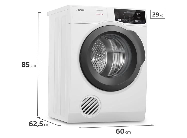 SECADORA DE ROPA POR VENTILACIÓN FENSA PREMUM CARE 9D 9KG BLANCO - 2
