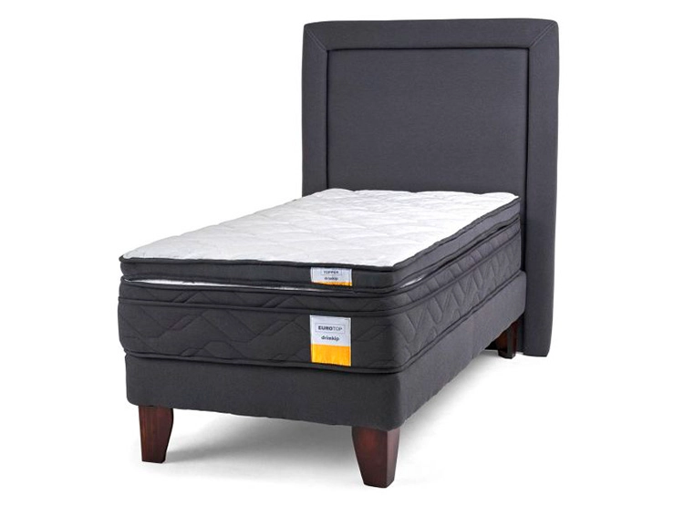 JUEGO DE DORMITORIO DRIMKIP CAMA EUROPEA PLUS 1.5 PLAZAS + RESPALDO + TOPPER - 1