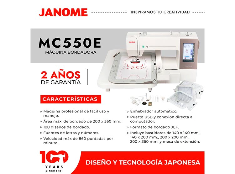 MAQUINA BORDADORA JANOME MC550E - 7