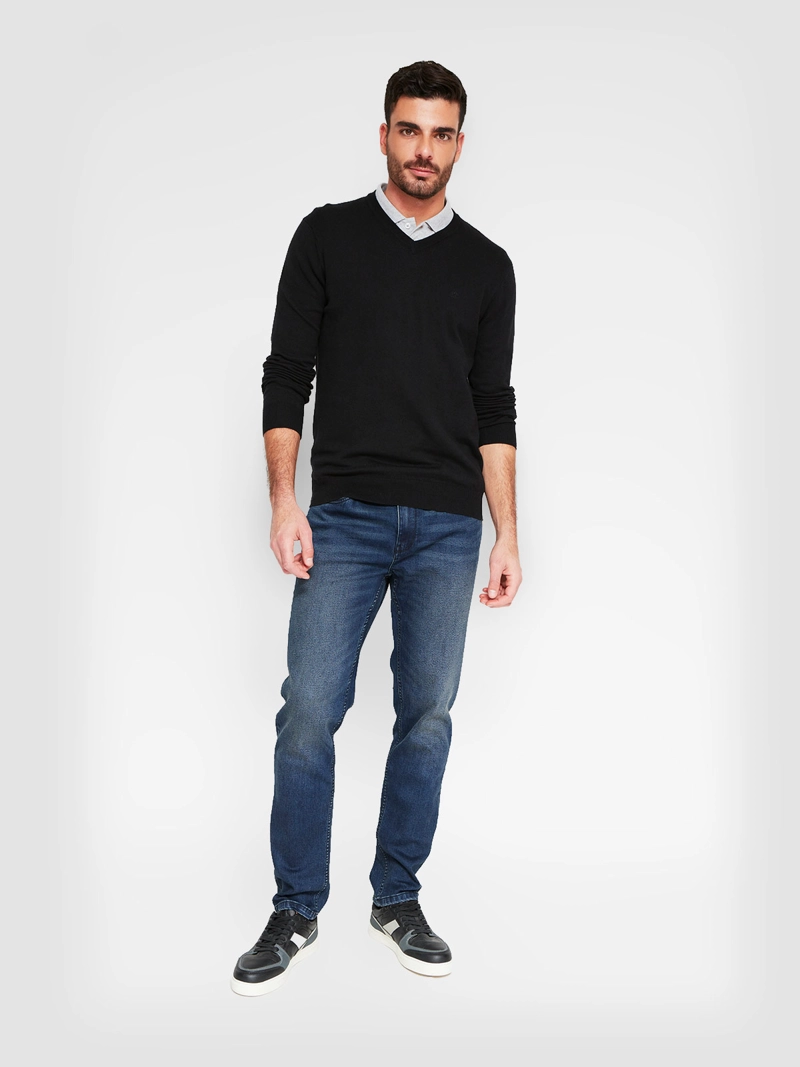 SWEATER HOMBRE CACHAREL ALGODÓN CUELLO EN V - 4