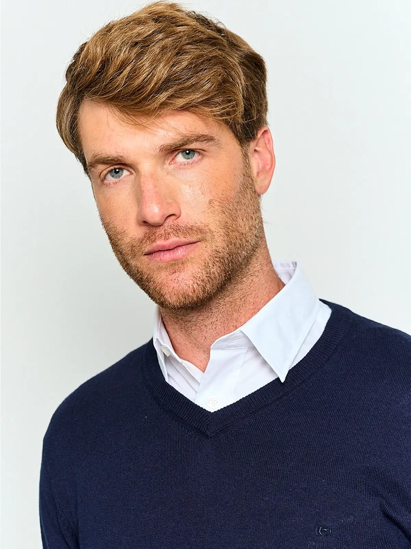 SWEATER HOMBRE CACHAREL ALGODÓN CUELLO EN V - 3