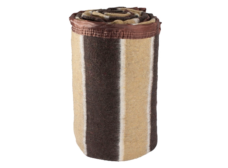 FRAZADA ANDES LISTADA 1.5 PLAZAS 210 X 160 CM BEIGE CAFE - 1
