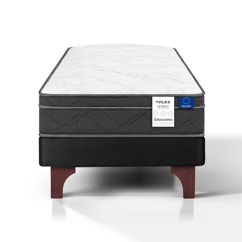 CAMA EUROPEA FLEX ESTOCOLMO BOX 1.5 PLAZAS GRIS - 2