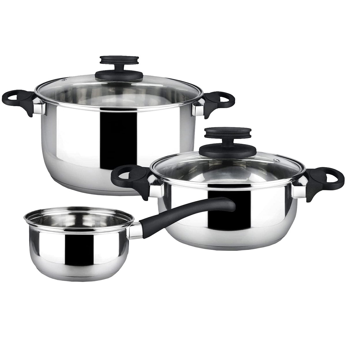 BATERÍA DE COCINA MAGEFESA STYLE INOXIDABLE PLATA 5 PIEZAS - 1