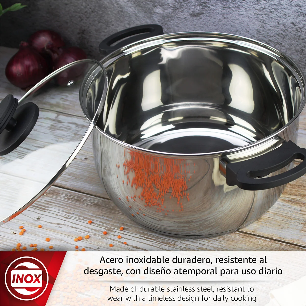 BATERÍA DE COCINA MAGEFESA STYLE INOXIDABLE PLATA 5 PIEZAS - 2