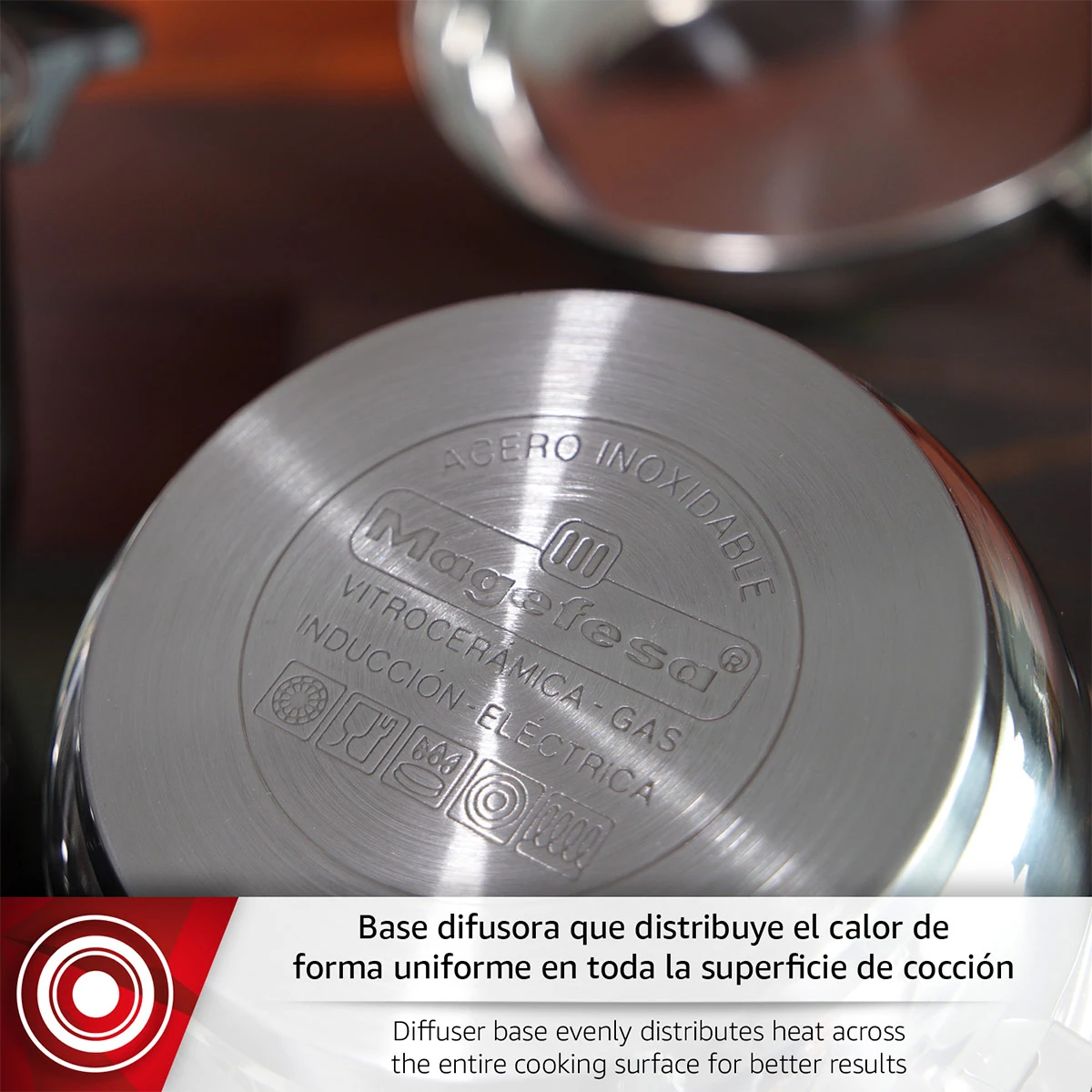 BATERÍA DE COCINA MAGEFESA STYLE INOXIDABLE PLATA 5 PIEZAS - 5