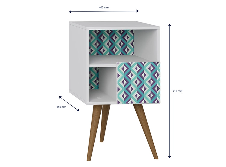 MESA LATERAL BE DESIGN RETRO 1008 BLANCO 40 X 35 CM - 2