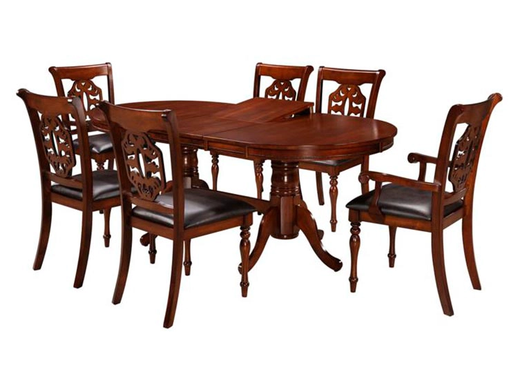 JUEGO DE COMEDOR RIPLEY HOME JULIETA 4 SILLAS 2 SITIALES EXTENSIBLE CAFÉ - 2
