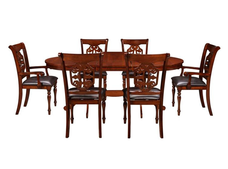 JUEGO DE COMEDOR RIPLEY HOME JULIETA 4 SILLAS 2 SITIALES EXTENSIBLE CAFÉ - 1