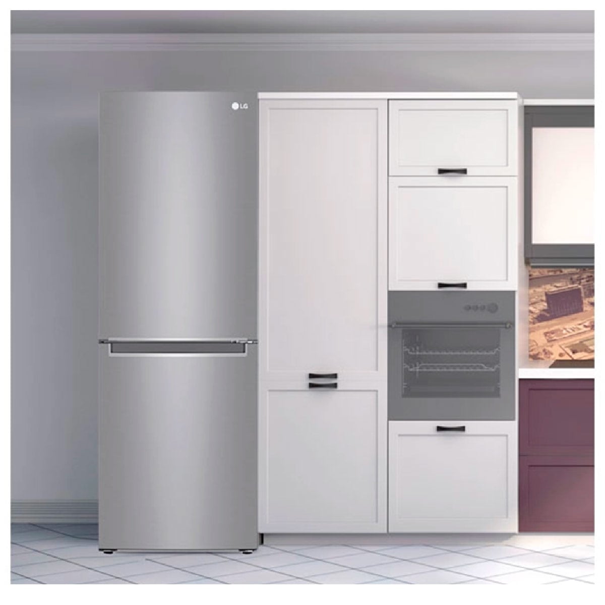 REFRIGERADOR BOTTOM FREEZER LG LB33MPP 306L NO FROST PLATA - 8