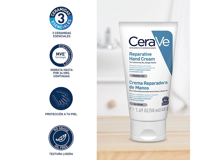CREMA REPARADORA DE MANOS CERAVE 50 ML - 4