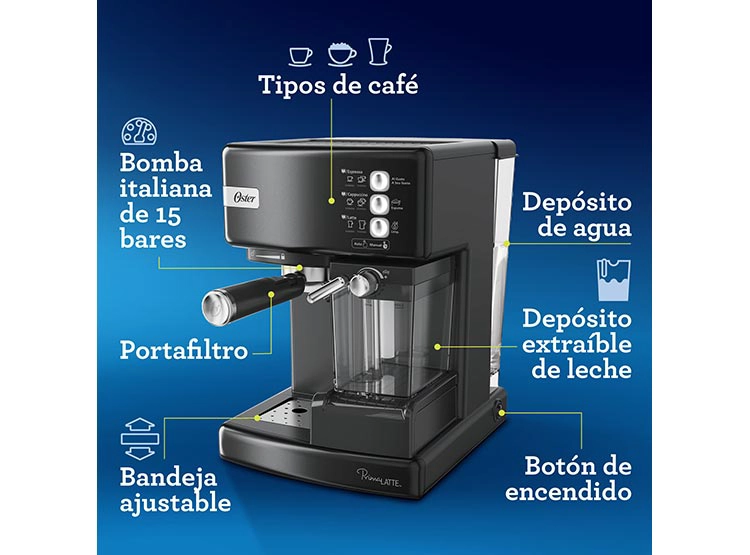 CAFETERA OSTER BVSTEM6603B-052 PRIMALATTE NEGRA - 9