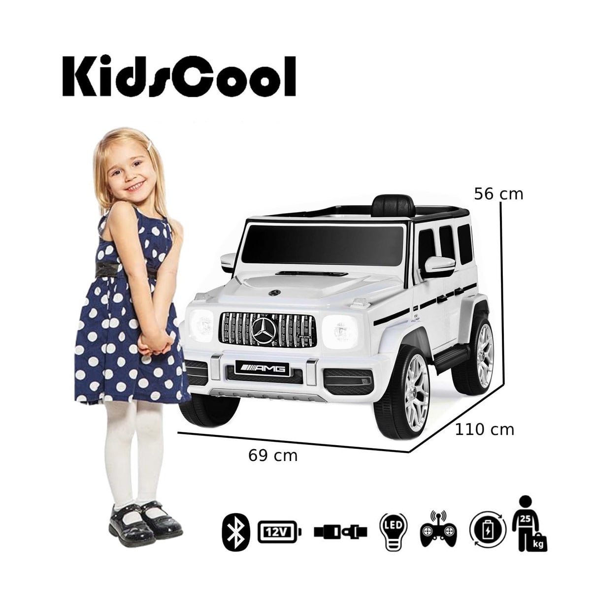 AUTO A BATERIA JEEP MERCEDES G63 BLANCO - 4