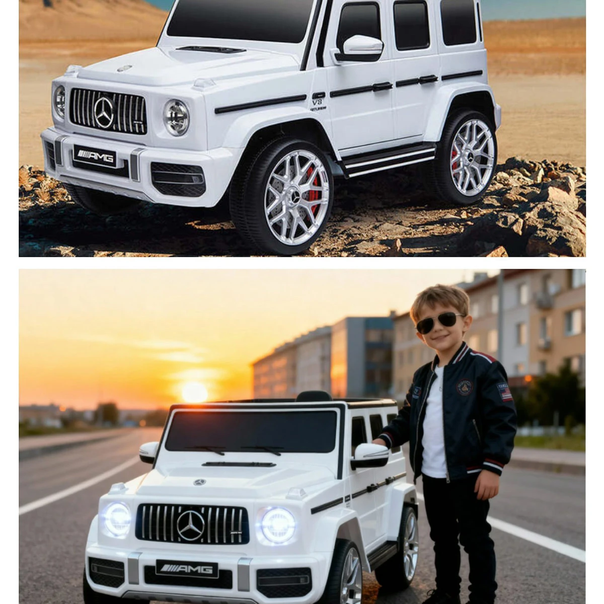 AUTO A BATERIA JEEP MERCEDES G63 BLANCO - 6
