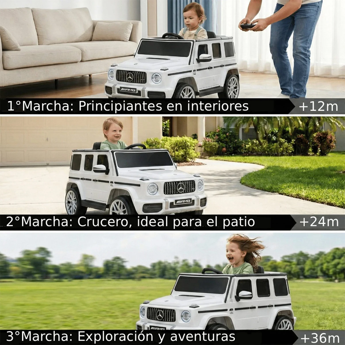 AUTO A BATERIA JEEP MERCEDES G63 BLANCO - 7