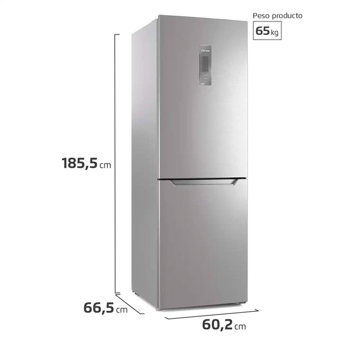 REFRIGERADOR BOTTOM FREEZER FENSA DB60S 323L NO FROST ACERO - 3