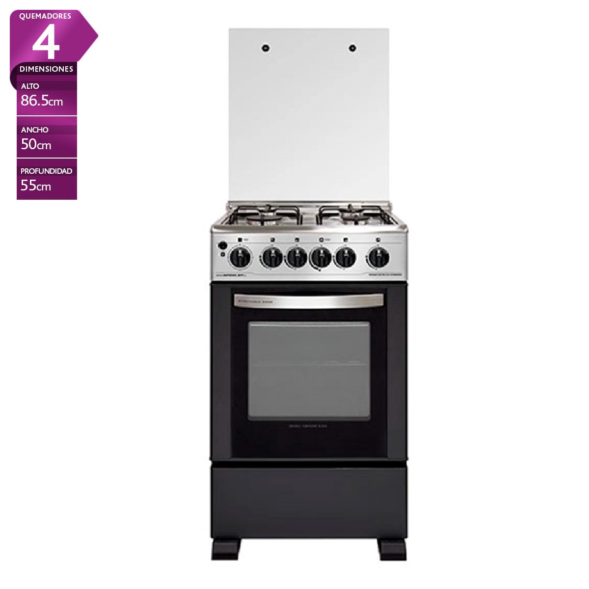 COCINA A GAS SINDELEN CH-5490NI 4 PLATOS ACERO