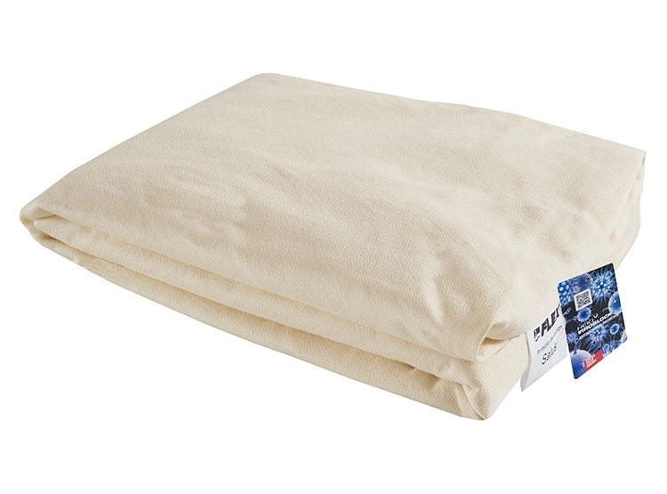 CUBRECOLCHON FLEX KING ALGODÓN CREMA LISO SALUS - 1