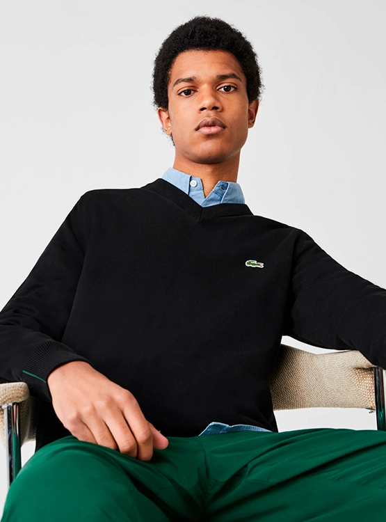 SWEATER MANGA LARGA ALGODÓN HOMBRE LACOSTE - 1