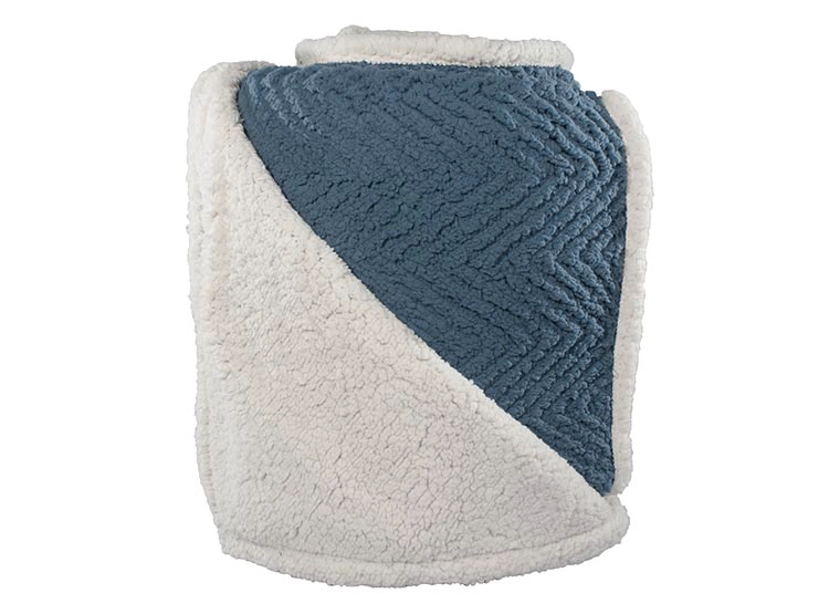 FRAZADA ANDES ESPIGA CHIPORRO 2 PLAZAS 210 CM AZUL - 2
