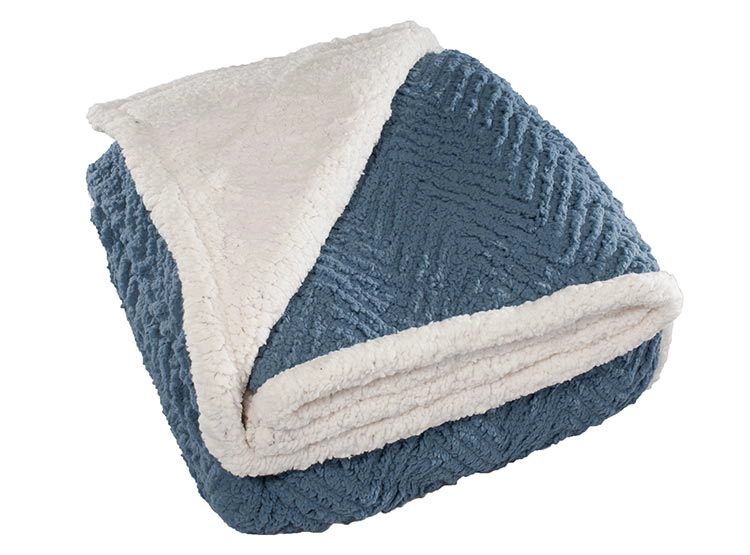 FRAZADA ANDES ESPIGA CHIPORRO 2 PLAZAS 210 CM AZUL - 1