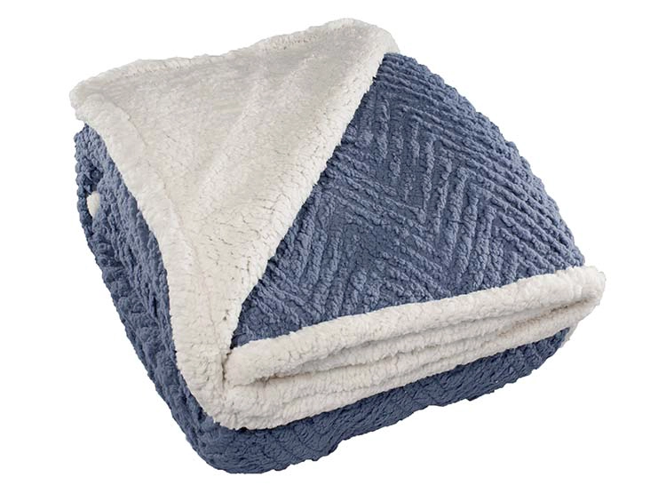 FRAZADA ANDES ESPIGA CHIPORRO 1.5 PLAZAS 210 CM MORADO - 1