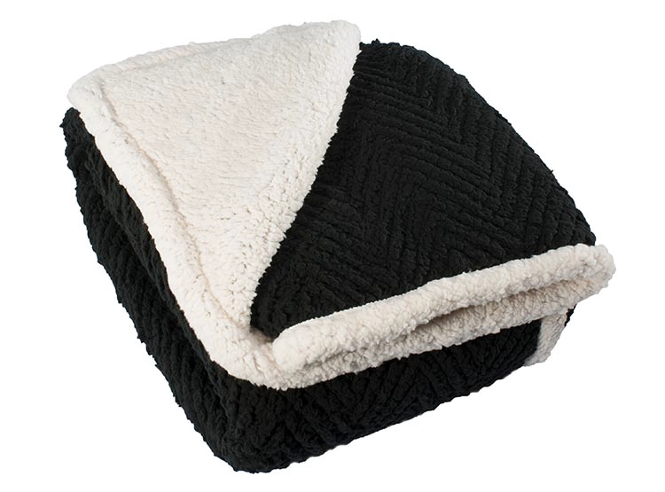 FRAZADA ANDES ESPIGA CHIPORRO 2 PLAZAS 210 CM NEGRO - 1