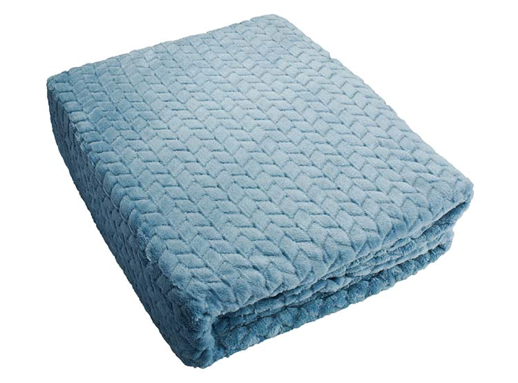 FRAZADA ANDES FLANNEL JACQUARD 1.5 PLAZAS 210 CM AZUL - 2