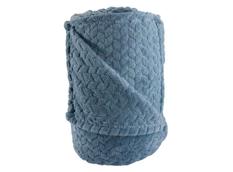 FRAZADA ANDES FLANNEL JACQUARD 1.5 PLAZAS 210 CM AZUL - 3
