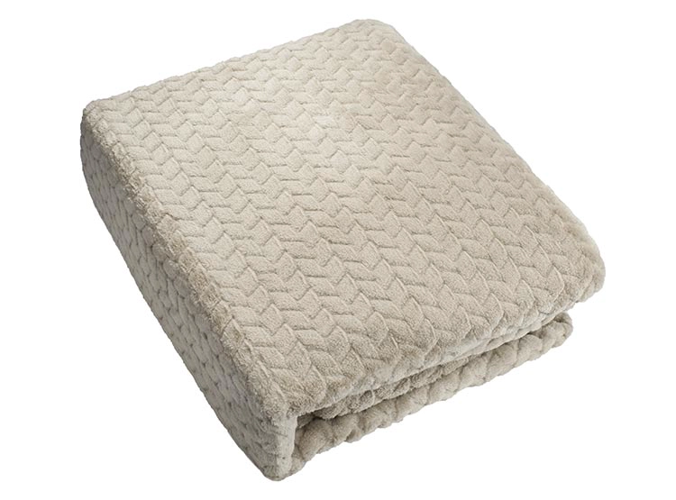 FRAZADA ANDES FLANNEL JACQUARD 1.5 PLAZAS 210 CM BEIGE - 2