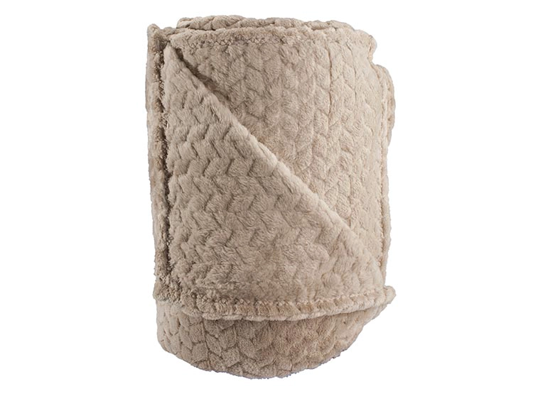 FRAZADA ANDES FLANNEL JACQUARD 1.5 PLAZAS 210 CM BEIGE - 3